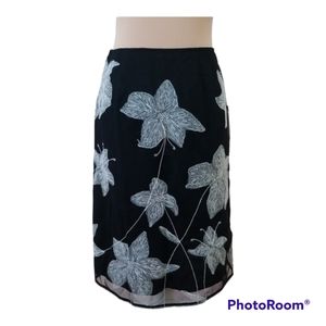 Black floral mesh skirt, size 2